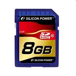 SecureDigital 8Gb Silicon Power, (SP8GBSDHC10/SP008GBSDH010V10), SDHC Class 10