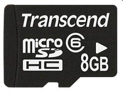 Micro SecureDigital 8Gb Transcend Class 6 (TS8GUSDHC6-2) 2 adp